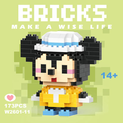 Disney 108 style Stitch LinaBell StellaLou Building Blocks Princess Cartoon Figrues Bricks Children's Assembly Toys Model Gift