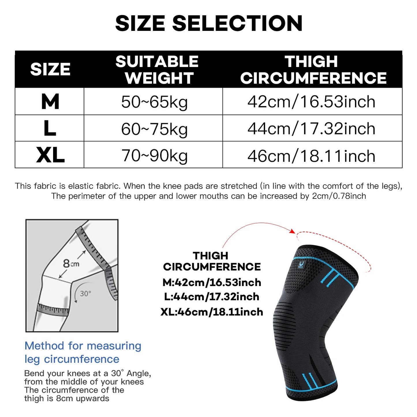 1 Pcs Compression Knee Support Sleeve Elastic Knee Pads Brace Springs Gym Sports Protector Basketball Hiking leg guards