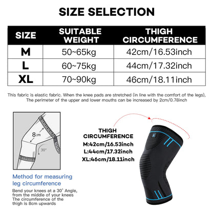 1 Pcs Compression Knee Support Sleeve Elastic Knee Pads Brace Springs Gym Sports Protector Basketball Hiking leg guards