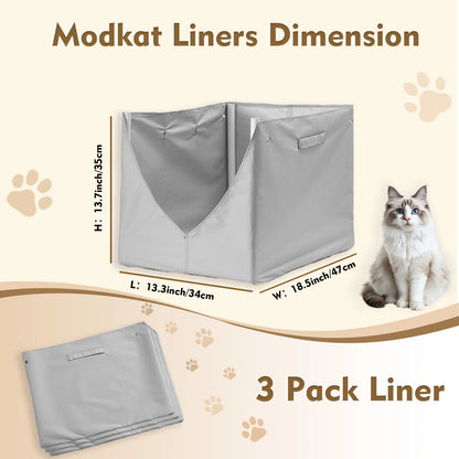 3PCS Liner F Compatible with Modkat Flip Litter Box Reusable Liners for Flip Litter Box Liner F for Cat Litter Box