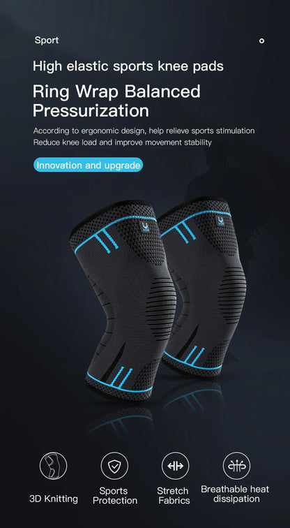 1 Pcs Compression Knee Support Sleeve Elastic Knee Pads Brace Springs Gym Sports Protector Basketball Hiking leg guards