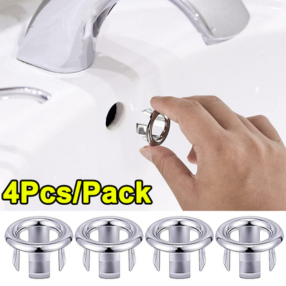 4Pcs Plastic Sink Hole Overflow Cover for Kitchen Bathroom Basin Trim Bath Drain Cap Sink Wash Basin Round Overflow Ring Plug
