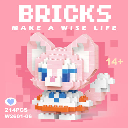Disney 108 style Stitch LinaBell StellaLou Building Blocks Princess Cartoon Figrues Bricks Children's Assembly Toys Model Gift