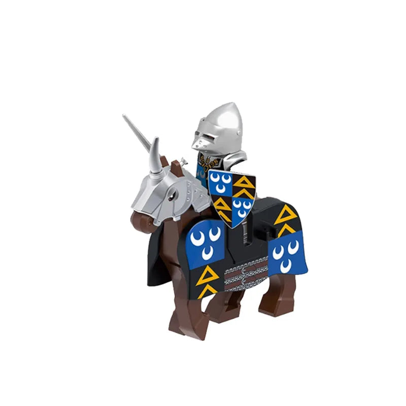 Medieval Knight Figure Building Blocks Roman Rohan Temple Soldier Infantry Commander Mount War Horse Wolf Orc Boy Toy Gift S009