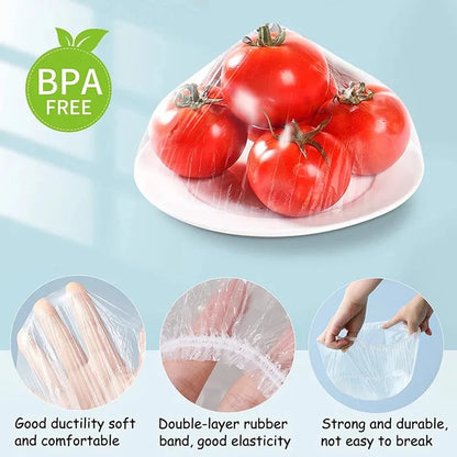 Reusable Disposable Food Cover Plastic Wrap Durable Elastic Food Lids For Bowls Elastic Plate Covers For Kitchen Food Saver Bag