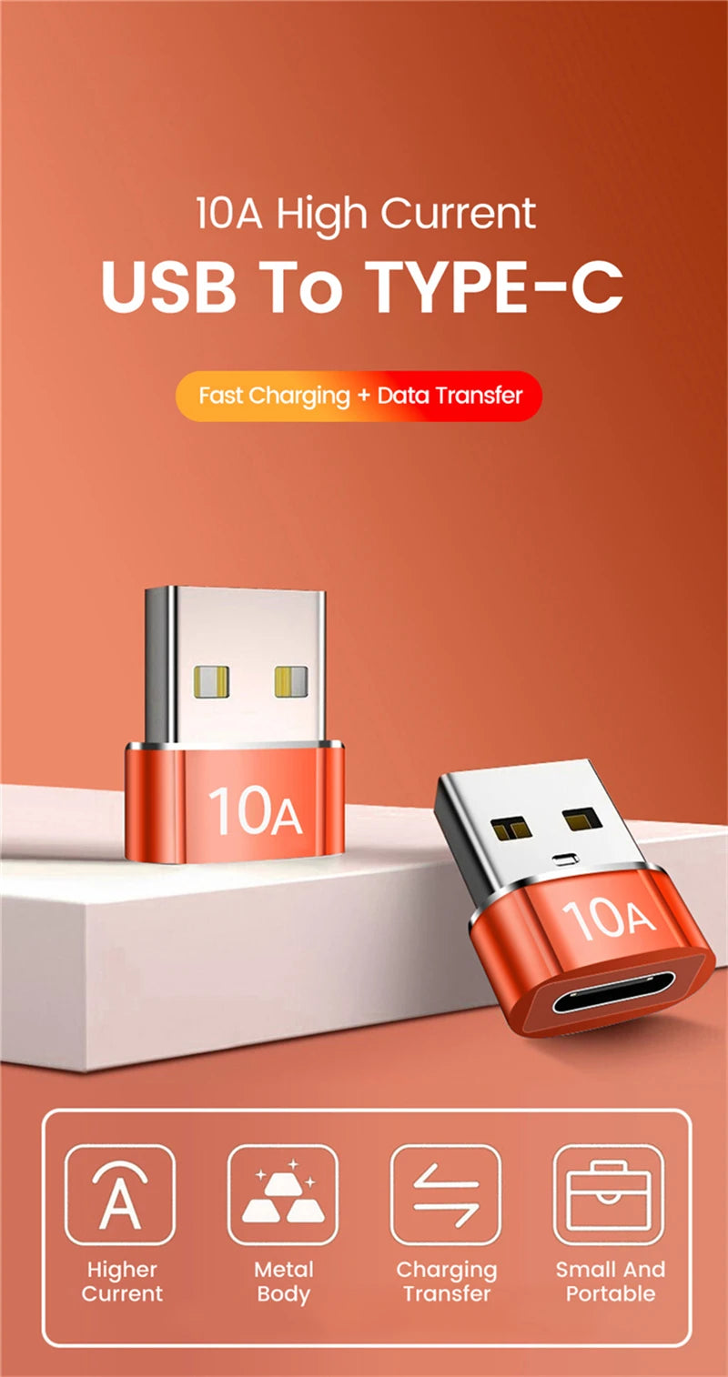USB 3.0 10A USB A To USB C OTG Adapter Type C to USB Converter USB 3.0 Adapter For Xiaomi 12 MacBook USB To Type C OTG Connector