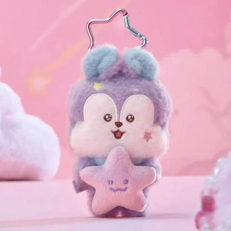 10Cm Anime Cartoon Bt21 Plush Toy Creative New Travel Series Tata Cooky Plush Doll Backpack Keychain Accessory Gift for Friends