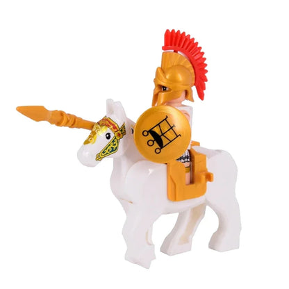 Medieval Knight Figure Building Blocks Roman Rohan Temple Soldier Infantry Commander Mount War Horse Wolf Orc Boy Toy Gift S009