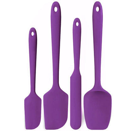 Kitchen Silicone Spatula Set, 600ºF High Heat Flex Silicone Scraper with Nonslip Handle for Cooking Mixing Baking Serving Stirri