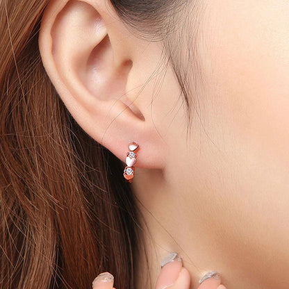 Huitan Cute Heart Small Hoop Earrings Women 3 Metal Colors Trendy Girls Ear Circle Earrings Fancy Accessories Statement Jewelry