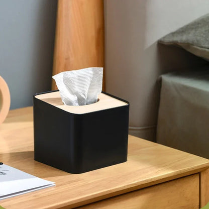 Tissue Box Table Napkin Holder Tissue Case Paper Box Container Bamboo Cover Solid Wood Storage Box Home DesktopTissue Box Holder