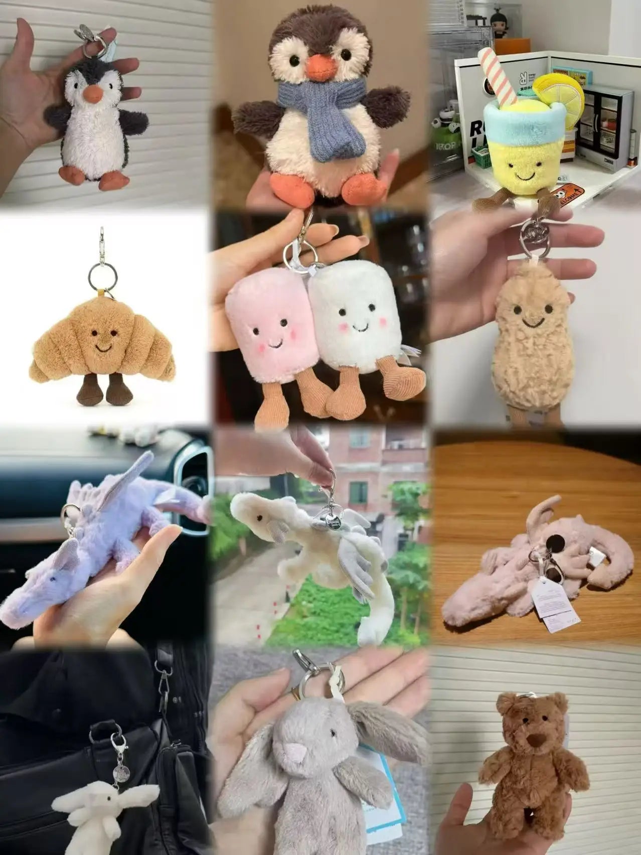 new Beautiful hanging bags, cute plush toys, creative keychains, matching plush dolls, beautiful key pendant accessories gifts S