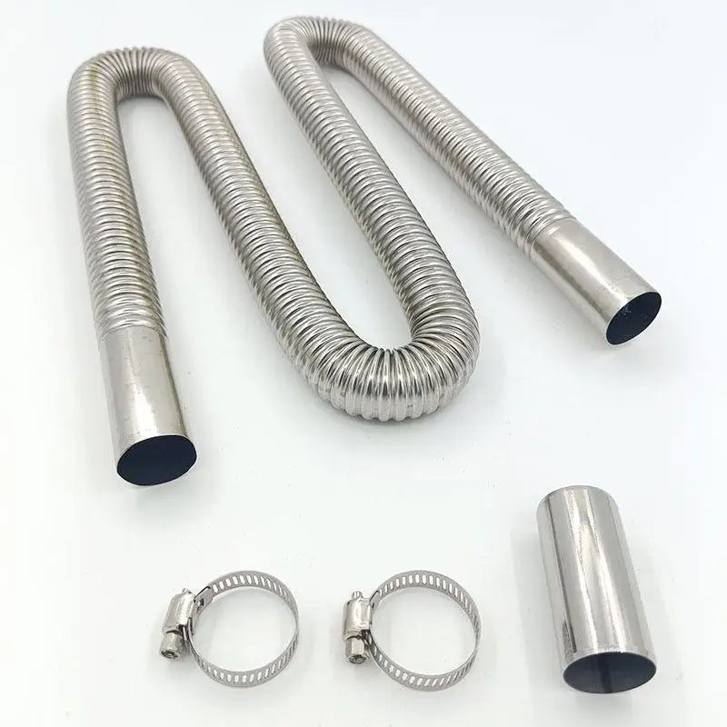 Vent Hose 60-300cm Stainless Steel Tube For Car Air Heater With Hose Clamp