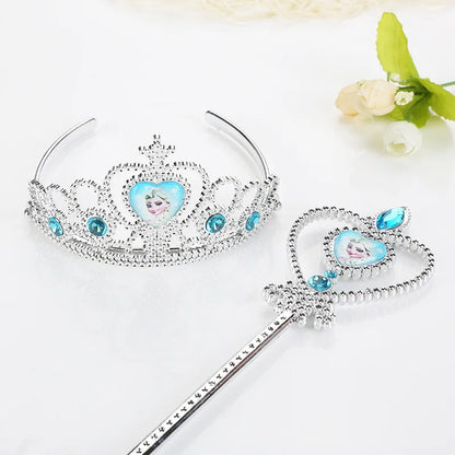 Disney Frozen Elsa Snowflake Wand with Sound Glowing Anime Cosplay Props Light Up kids Toy Elsa Girls Princess Christmas Gifts