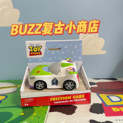 13cm Disney Pixar Toy Story Inertial Woody Buzz Pull Back Car Simulation Doll Children's Interest Training Development Toys
