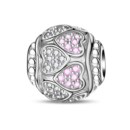 925 Sterling Silver Pink Charms Beads Butterfly Perfume Bottle Crown Heart Shaped Zircon Charms for Women Fine DIY Jewelry Gifts