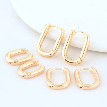 4PCS 16MM 18MM 20MM 14K Gold Color Brass Oval Earrings Hoops High Quality Jewelry Making Supplies Diy Findings Accessories