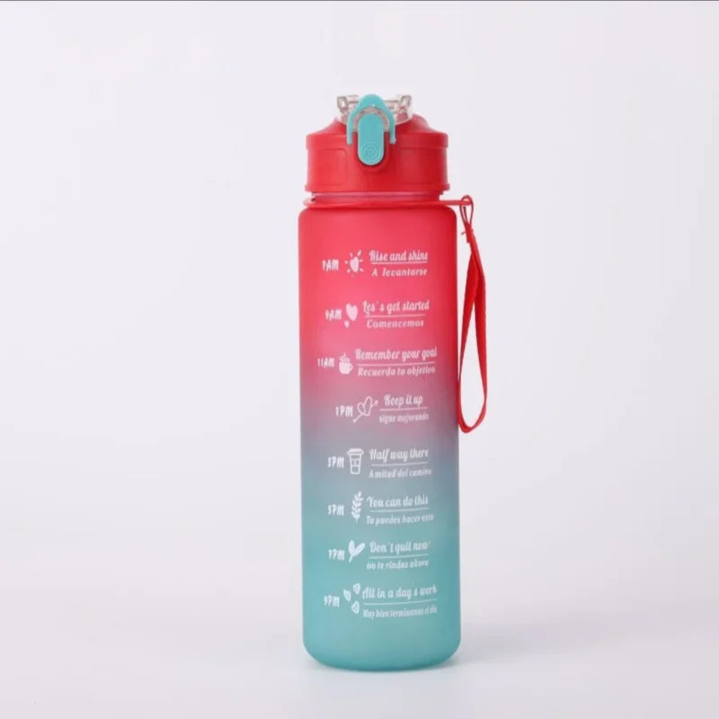 Sports Water Bottle with Time-Tracking Straw Leak Proof Locking Flip Cover for Easy Carry Ideal for Outdoor Adventures