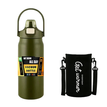 800-1500ML Stainless Steel Thermal Mug Outdoor Thermos Bottle With Straw Portable Tumbler Vacuum Flasks Cold & Hot Water Bottle