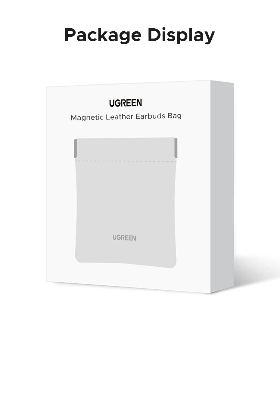 UGREEN Earphone Case Magnetic Leather Bag for Bluetooth Open Ear Clip Wireless Earbuds In-ear Headphones Cable Wired Storage Bag