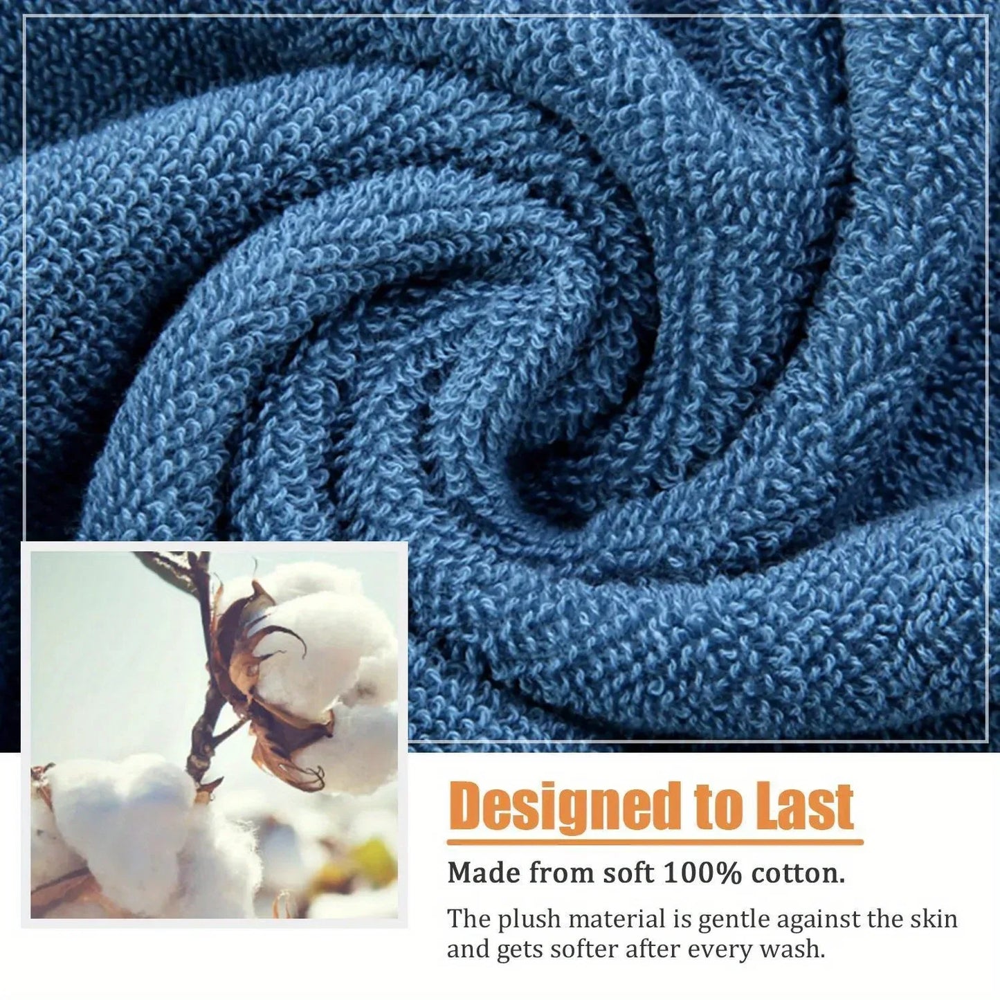 100% Pure Cotton Bath Towel, Soft and Absorbent Multi-Purpose High-Quality Quick-Dry Bathroom Towel
