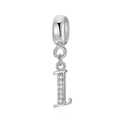 925 Sterling Silver Charms Original Letter Alphabet A-Z Pendant Beads Fit Brand Bracelets Necklaces Diy Jewelry For Women