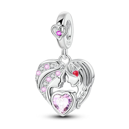 925 Sterling Silver Pink Charms Beads Butterfly Perfume Bottle Crown Heart Shaped Zircon Charms for Women Fine DIY Jewelry Gifts