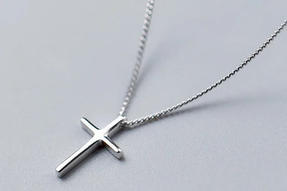 REETI 925 Sterling Silver Cross Korean Simple Temperament Jewelry Female Wild Accessories Pendant Necklace