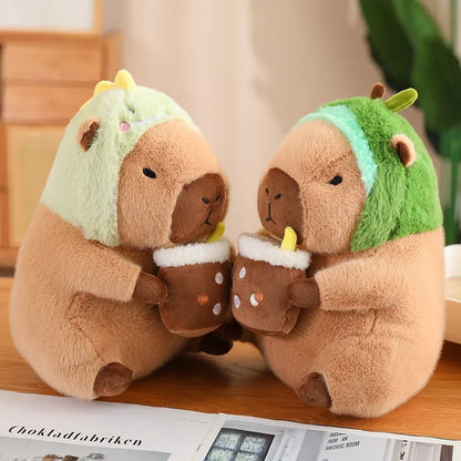 Capybara Plush Toy Simulation Capibara Cosplay Unicorn Dinosaur Dress Boba Bread Fruit Food Decor Birds Bubble Stuffed Animals