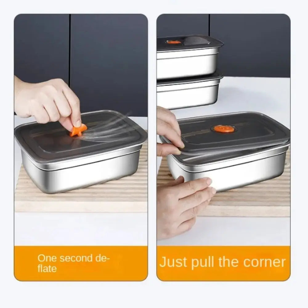 High Quality Stainless Steel Camping Lunch Box Sealed Refrigerator Freezer Storage Box Leak-proof Microwave Suitable Bento Box
