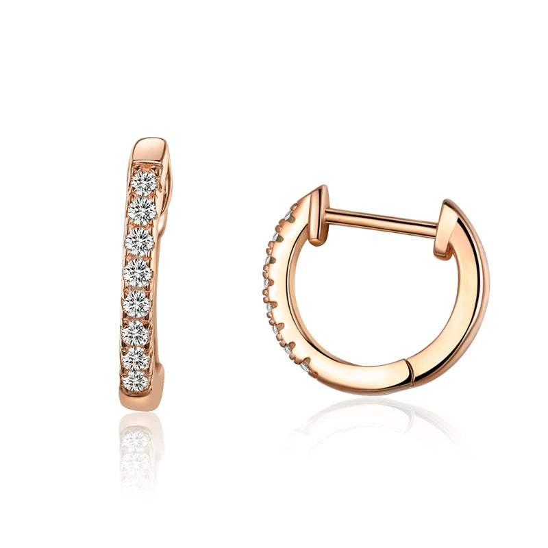 BAMOER 925 Sterling Silver Cubic Zirconia Ear Cuffs 18K Gold Plated Cartilage Hoop Huggie Earrings for Women Stackable Jewelry