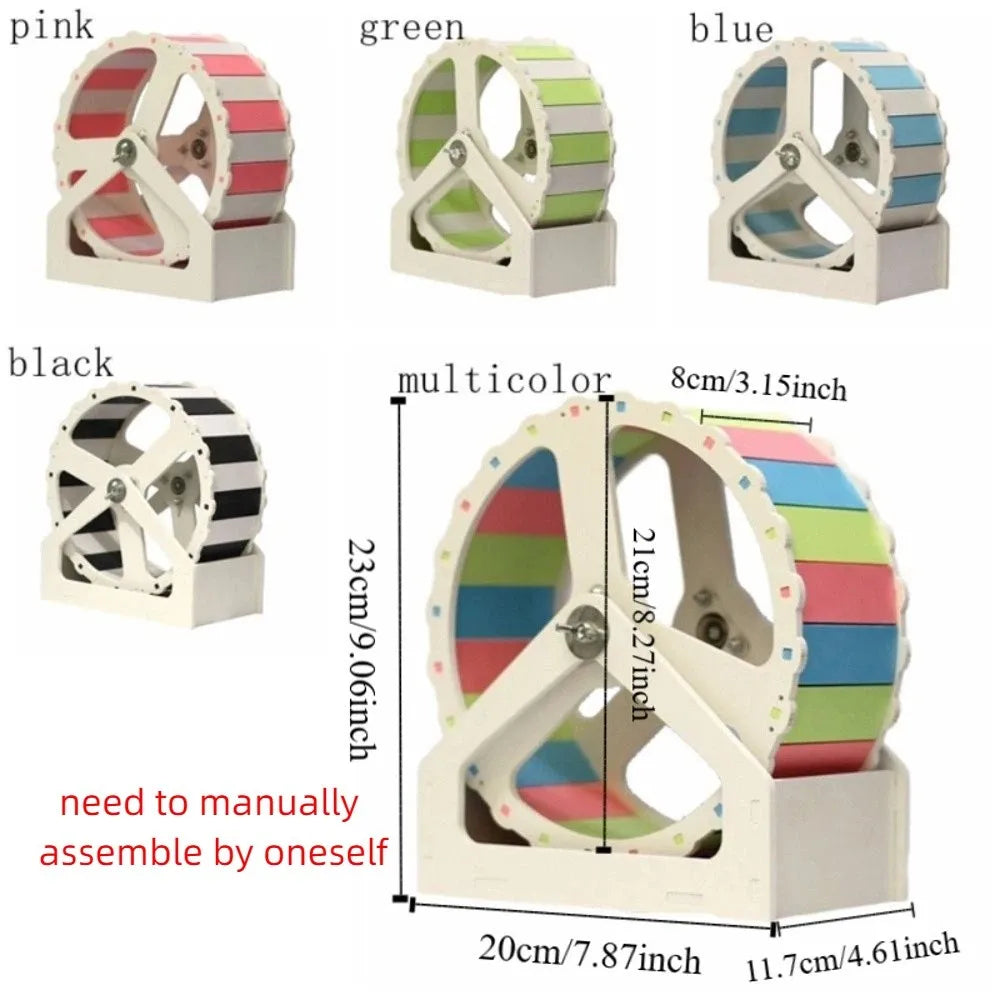 Durable Plastic Hamster Running Wheel Silent Stable Base Rodent Running Wheel 21cm Colorful Exercise Wheel Pet Exercise