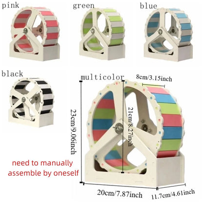 Durable Plastic Hamster Running Wheel Silent Stable Base Rodent Running Wheel 21cm Colorful Exercise Wheel Pet Exercise