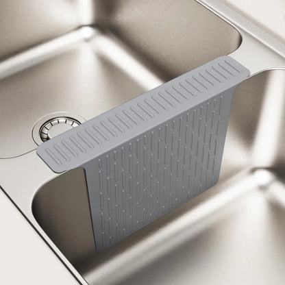 Kitchen Sink Protector Mat Silicone Saddle Nonslip Anti-scratch Pad Sink Divider Mat with Drainage Function to Prevent Collision