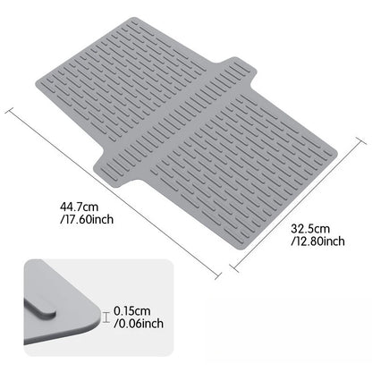 Kitchen Sink Protector Mat Silicone Saddle Nonslip Anti-scratch Pad Sink Divider Mat with Drainage Function to Prevent Collision