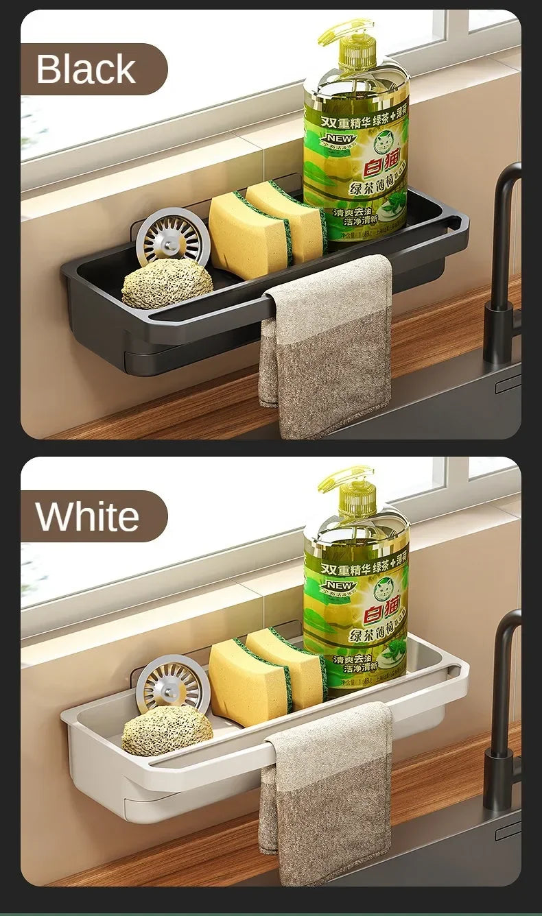 Drain Rack Kitchen Sink Organizer Self-draining Shelf Sponge Holder Dishcloth Faucet Storage Soap Drainer Kitchen Accessories