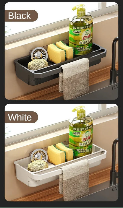 Drain Rack Kitchen Sink Organizer Self-draining Shelf Sponge Holder Dishcloth Faucet Storage Soap Drainer Kitchen Accessories