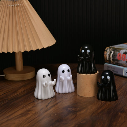1Pc new cute white ghost party decoration with lighting, courtyard ornaments, study desktop decorations, small ornaments