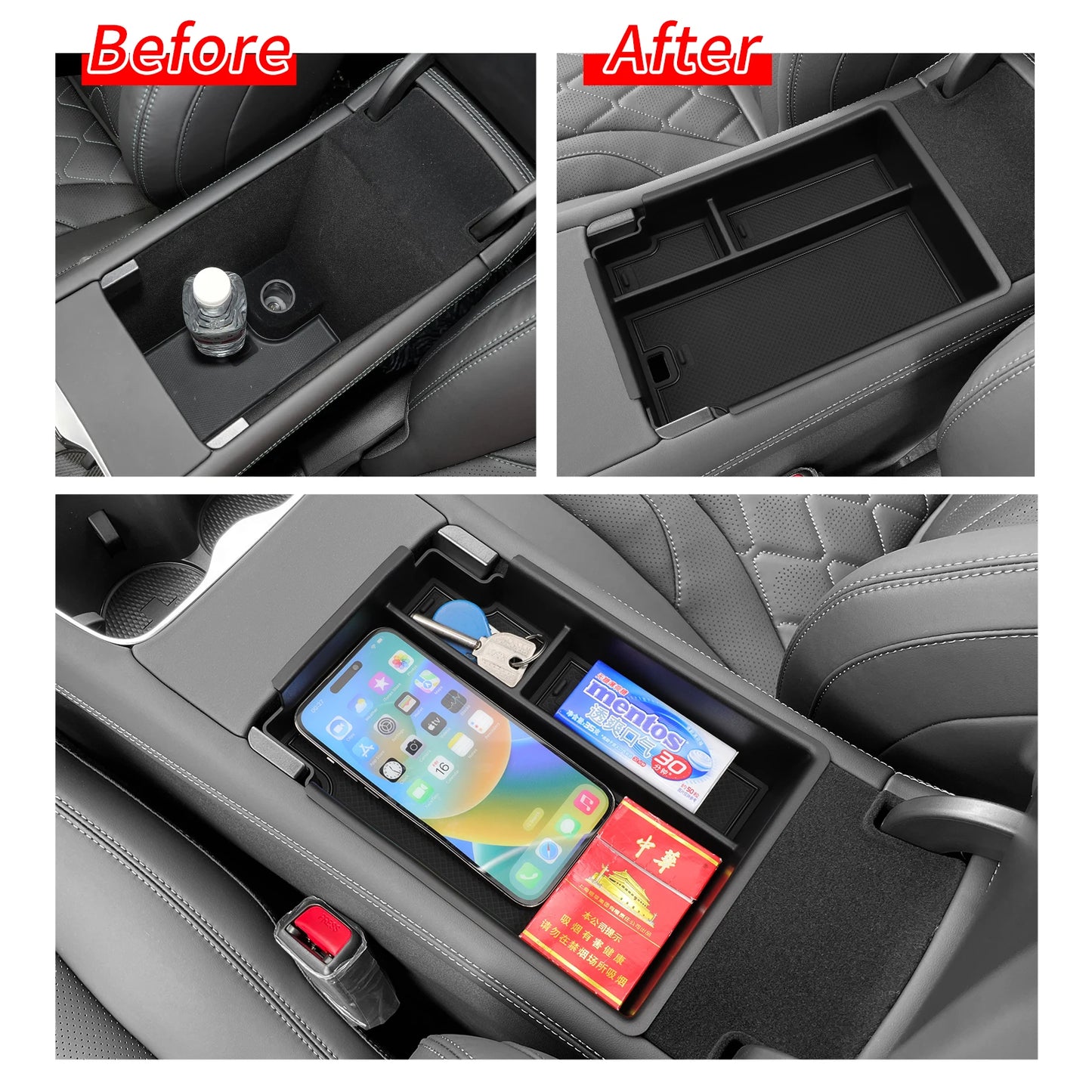 for BYD Sealion 07 (not for 4WD) 2024-2025 Storage Box Car Tray Cup Box Anti-slip Pad Organizers Interior Accessories Tidying