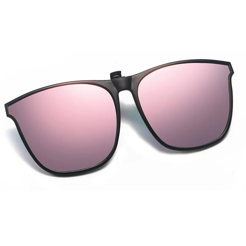 Polarized Clip On Sunglasses Men Car Driver Goggles UV400 Sun Glasses Anti Glare Vintage Square Glasses