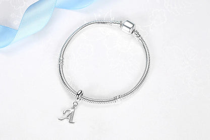 925 Sterling Silver Charms Original Letter Alphabet A-Z Pendant Beads Fit Brand Bracelets Necklaces Diy Jewelry For Women