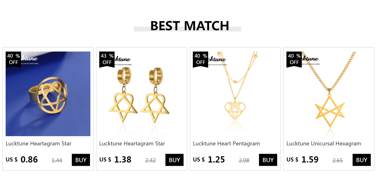 Lucktune Heartagram Star Pendant Necklace Stainless Steel Heart Pentagonal Chain Necklace Women Couple Jewelry Wedding Gift