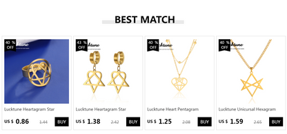 Lucktune Heartagram Star Pendant Necklace Stainless Steel Heart Pentagonal Chain Necklace Women Couple Jewelry Wedding Gift