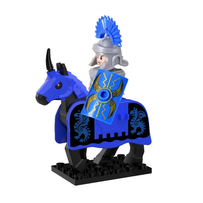 Medieval Knight Figure Building Blocks Roman Rohan Temple Soldier Infantry Commander Mount War Horse Wolf Orc Boy Toy Gift S009