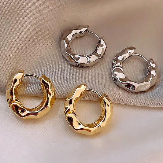 Trendy 925 Sterling Silver Circle Hoop Earrings for Women Real Silver Jewelry Fashion Earrings
