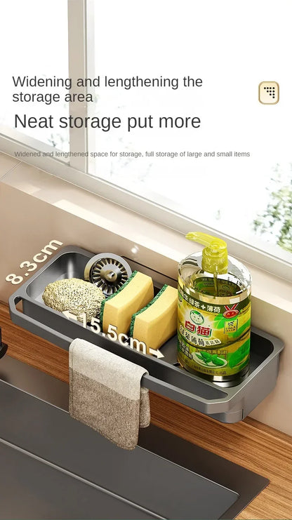 Drain Rack Kitchen Sink Organizer Self-draining Shelf Sponge Holder Dishcloth Faucet Storage Soap Drainer Kitchen Accessories