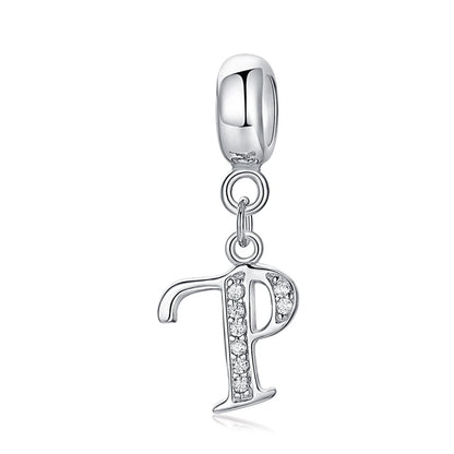925 Sterling Silver Charms Original Letter Alphabet A-Z Pendant Beads Fit Brand Bracelets Necklaces Diy Jewelry For Women