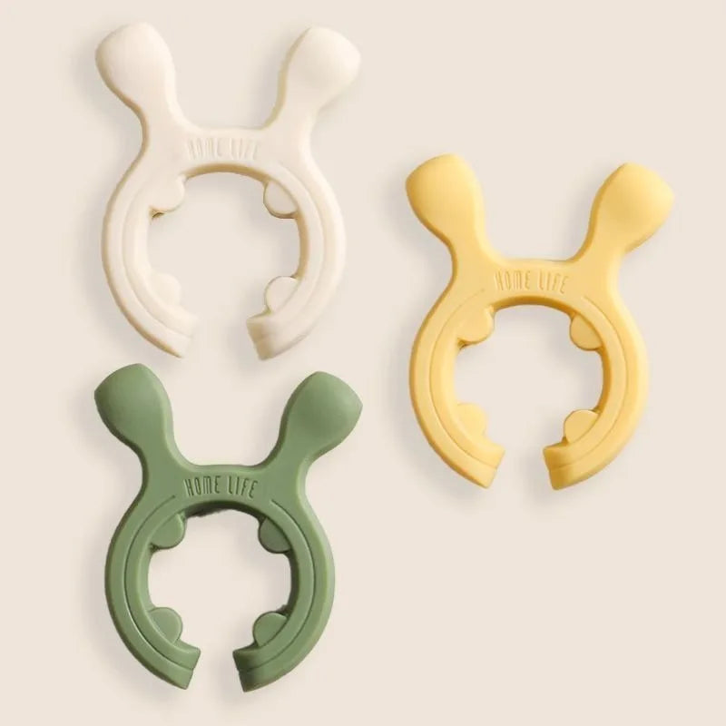 3pcs Heat-Resistant Pot Spatula Stand,Deer Ear Design,Durable Silicone Kitchen Utensil Holder,Easy to Clean,for Large/Small Pots