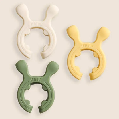 3pcs Heat-Resistant Pot Spatula Stand,Deer Ear Design,Durable Silicone Kitchen Utensil Holder,Easy to Clean,for Large/Small Pots