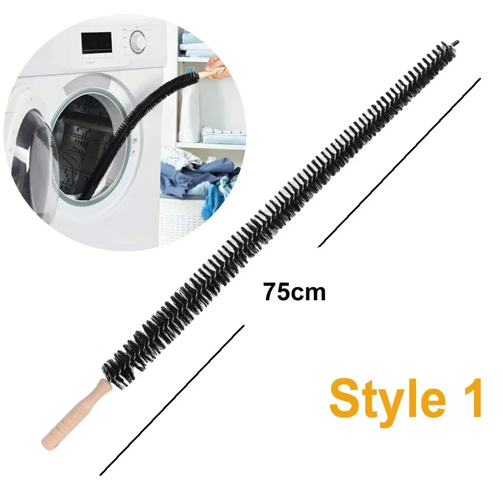 Flexible Dryer Vent Brush with Wood Handle for Removing Lint Refrigerator Coil Corner Gaps Cleaning Brush Bathroom Kitchen Clean